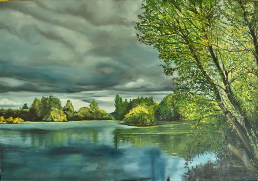 Seenlandschaft, Koldinger See, Gemälde